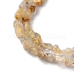 天然石ゴールドルチルクォーツビーズ連売り  ナゲット  5~9x4~6x3~4.5mm  穴：0.7mm  約75~89個/連  15.35''（39cm）〜15.94''（40.5cm）&nbsp;G-I389-A25