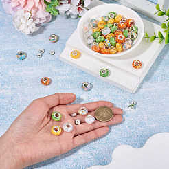 50Pcs 5 Colors Transparent Resin Rondelle European Beads&nbsp;RESI-TA0005-63A