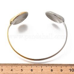 304 Stainless Steel Open Cuff Bracelets for Women&nbsp;BJEW-R012-02G&P