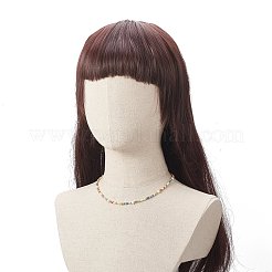 女性のための天然真珠とガラスビーズのネックレス  カラフル  15.94インチ（40.5cm）&nbsp;NJEW-JN04241