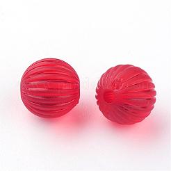透明アクリルコルゲートビーズ  ラウンド  艶消し  ミックスカラー  9~9.5mm  穴：2mm  約900個/500g&nbsp;FACR-S040-M