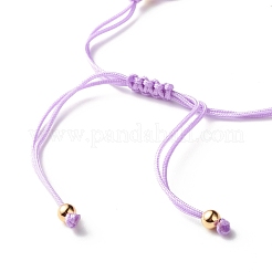 Flat Round with Evil Eye Resin Braided Beads Bracelet&nbsp;BJEW-JB07350