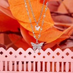 Alloy Butterfly Pendant Necklaces for Women&nbsp;JN1064A