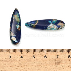 染色合成インペリアルジャスパーペンダント  ティアドロップチャーム  ダークブルー  34.5~35x9.5~10x5mm  穴：1.4mm&nbsp;GG-CBAA20A-08D