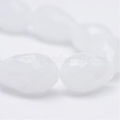 Teardrop Faceted Imitation Jade Glass Beads Strands&nbsp;GLAA-Q052-A05