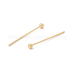 真鍮のボールヘッドピン  長持ちメッキ  カドミウムフリー＆鉛フリー  18KGP本金メッキ  20mm  ヘッド：2mm  ピン：0.5mm  24ゲージ&nbsp;KK-WH0058-02A-G01