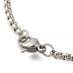 201 Stainless Steel Box Chain Hollow Cute Cat Pendant Necklaces&nbsp;NJEW-S003-09P