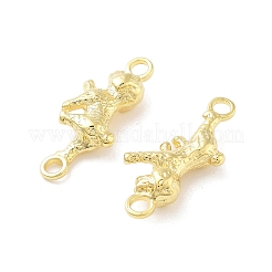 合金子犬コネクタチャーム  テクスチャードドッグリンク  18KGP本金メッキ  9x23x5.5mm  穴：2.5mm&nbsp;FIND-G085-13G
