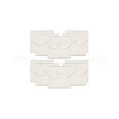 ベルベットのギフト祝福バッグ  ジュエリー収納ポーチ  長方形  ホワイト  6.7x7x0.95cm&nbsp;TP-WH0011-06A-01