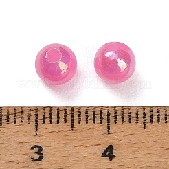 プラスチックビーズ  ラウンド  ABカラーメッキ  ショッキングピンク  6mm  穴：1.8mm  約6250個/500g&nbsp;KY-L082-02A-02