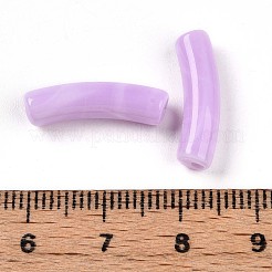 ツートンアクリルビーズ  天然石風ビーズ  カーブチューブ  スミレ  19.5~20x6mm  穴：1.6mm&nbsp;MACR-ZX025-17