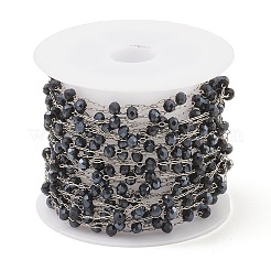 Glass Round Beaded Chains&nbsp;CHS-B003-04E