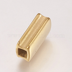イオンプレーティング（IP）304ステンレススチールスライドチャーム  長方形  ゴールドカラー  11x6.5x4mm  穴：3mm&nbsp;STAS-F144-024G-6.5x11