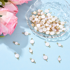 100Pcs 2 Styles AB Color Plated Natural Freshwater Shell Connector Charms&nbsp;PALLOY-YW00119