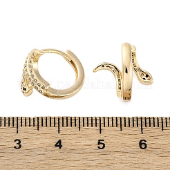Brass Cubic Zirconia Hoop Earrings&nbsp;EJEW-Q014-39G