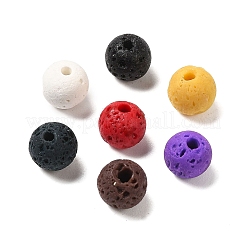 合成溶岩岩ビーズ  染め  ラウンド  ミックスカラー  6mm  穴：1mm  約488個/箱&nbsp;G-OC0001-40