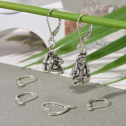 925スターリングシルバーフレンチフックピアスパーツ  スタンプ925個付き  銀  16x9x1.5mm  穴：1mm  ピン：0.8mm&nbsp;STER-G027-22S
