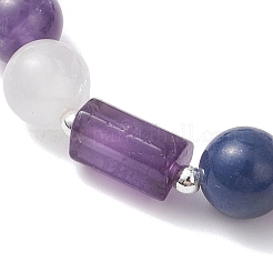 Natural Amethyst & Quartz Crystal & Blue Aventurine Beads Stretch Bracelets for Women&nbsp;BJEW-TA00704-02