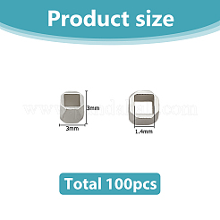 真鍮製スペーサービーズ100個  長持ちメッキ  ファセット列  プラチナメッキ  3x3~3.5mm  穴：1.4mm&nbsp;KK-HS0015-30P