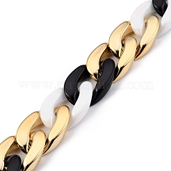 Handmade CCB Plastic & Opaque Acrylic Curb Chains&nbsp;AJEW-JB00732-02
