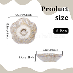 磁器キャンドルホルダー2個  花  淡い茶色  123x123x33mm  内径：22.5mm&nbsp;DJEW-PH0001-87B