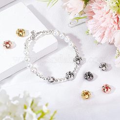 16個4色真鍮ビーズ  花  ミックスカラー  12x8mm  穴：2.5mm  4個/カラー&nbsp;FIND-FH0004-19