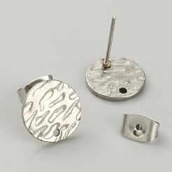 304ステンレススチールスタッドピアスファインディング  穴付き  ステンレス鋼色  ラウンド  10mm  穴：1mm  ピン：0.6mm&nbsp;STAS-TAC0011-03A-P