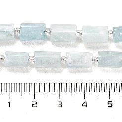 天然石アクアマリンビーズ連売り  シードビーズで  ファセット列  9~11x6~7.5x6~7.5mm  穴：1.2mm  約30個/連  15.16~15.55インチ（38.5~39.5cm）&nbsp;G-G068-A30-01