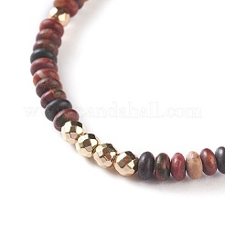 Natural Polychrome Jasper/Picasso Stone/Picasso Jasper Braided Bead Bracelets&nbsp;BJEW-O175-C10