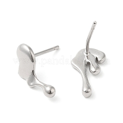 Rack Plating Brass Melting Twist Asymmetrical Earrings&nbsp;EJEW-D059-18P