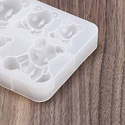 DIYペンダント型  シリコーン鋳造金型  UVレジン用  エポキシ樹脂工芸品作り  ホワイト  クマ  116x104x16mm&nbsp;X1-AJEW-U020-04A