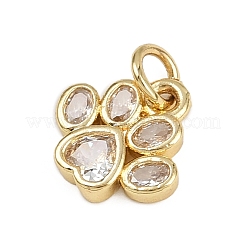 Brass Micro Pave Clear Cubic Zirconia Charms&nbsp;KK-D409-09G