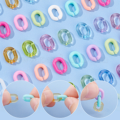 600Pcs 13 Style Transparent & Opaque Acrylic Linking Rings&nbsp;MACR-CA0001-16