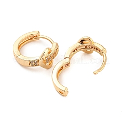 Rack Plating Brass with Cubic Zirconia Hoop Earrings for Women&nbsp;EJEW-G363-06KCG