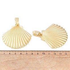合金ペンダント  シェル  ゴールドカラー  56.4x55x7mm  穴：11.8x5mm&nbsp;PALLOY-S195-02D-G