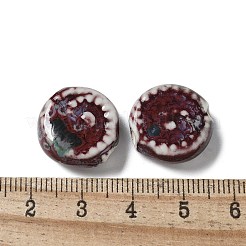 手作りの陶器ビーズ  渦  カラフル  16~17x6.5~7mm  穴：2.5mm&nbsp;PORC-L080-J01