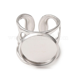 304ステンレススチールカフリング部品  ラウンドパッドリングセッティング  ステンレス鋼色  18~18.5mm  usサイズ7 1/4(17.5mm)  トレイのサイズ：16mm&nbsp;SA-CBA76C4-02P-05