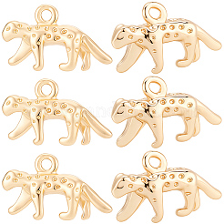 10Pcs Leopard Rack Plating Brass Charms&nbsp;KK-BBC0027-35