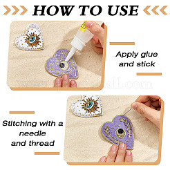 4Pcs 4 Colors Felt & Resin Thread Iron on/Sew On Patches&nbsp;PATC-MA0001-48