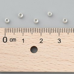 ラックメッキ真鍮丸型スペーサービーズ  カドミウムフリー＆鉛フリー  銀色のメッキ  3mm  穴：1mm&nbsp;X1-KK-I601-3mm-S-RS