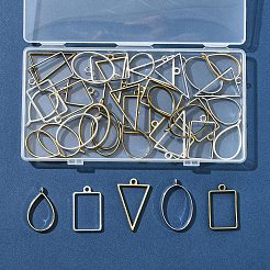 38Pcs 19 Styles Alloy Open Back Bezel Pendants&nbsp;FIND-FS0003-61