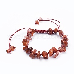 Adjustable Natural & Synthetic Mixed Stone Chip Beads Braided Bead Bracelets&nbsp;BJEW-JB04392