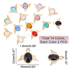 28Pcs 14 Colors Faceted Glass Pendants&nbsp;GLAA-PH0001-21