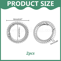 2Pcs 925 Sterling Silver Spring Gate Rings&nbsp;STER-HY0001-21
