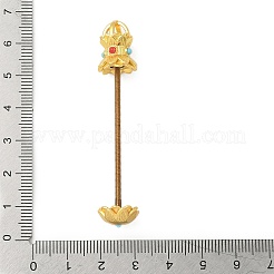 Lotus Shape Brass Screw Peg Bails&nbsp;KK-NH0008-06MG