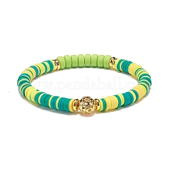 7Pcs 7 Color Handmade Polymer Clay Disc Surfer Stretch Bracelets Set&nbsp;BJEW-JB08798