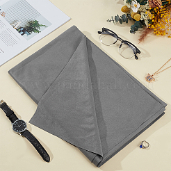 フェイクスエードのメガネ拭き  メガネケア用品  長方形  グレー  1000x1500~1530x0.4mm&nbsp;AJEW-WH0348-884A