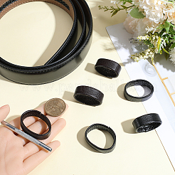 牛革ループキーパー6種類6個  メンズ ベルト バックル アクセサリー  リング  鉄製穴あけパンチ1個付き  ミックスカラー  31~35x12mm  1個/スタイル&nbsp;FIND-CL0001-61