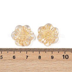 Baking Paint and Golden Metal Enlaced Glass Beads&nbsp;DGLA-T004-09M
