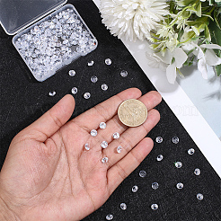 キュービックジルコニアチャーム240個  多面カット  フラットラウンド  透明  6x3.5mm  穴：0.8mm&nbsp;ZIRC-BBC0003-78A